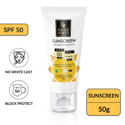 Good Vibes Wide Spectrum Protection Sunscreen with SPF 50 PA +++