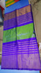 Uppada Silk Saree Green, Blue, and Gold