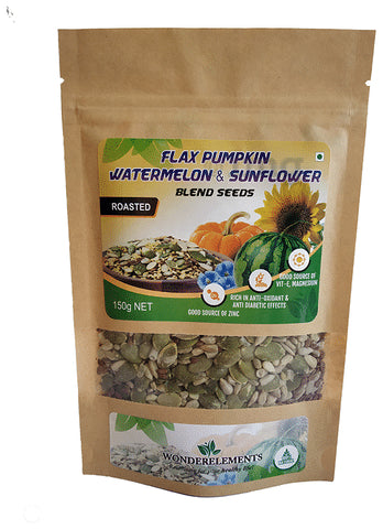 Wonderelements Roasted Flax Sunflower Watermelon Pumpkin Blend Seeds 150 g
