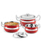 Stainless Steel Red Color Cookware with Lids
