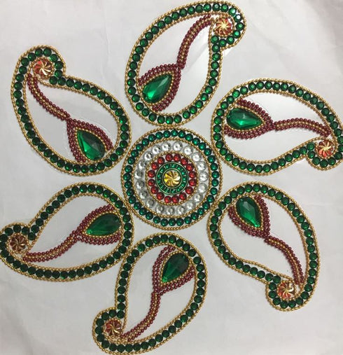 Handicraft Designer Rangoli Kundan Sticker - Jewel Stone Decorations