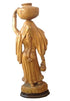 White Wood Lady With A Pot Statue