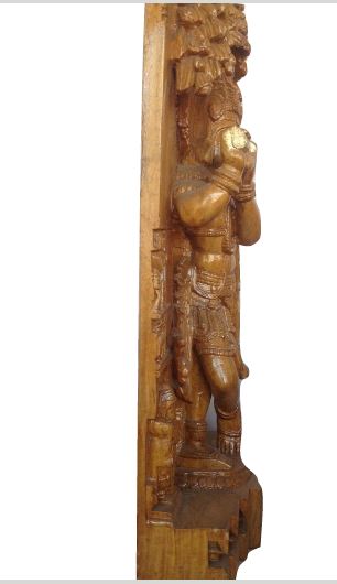 White Wood Big Sree Krishna Idol