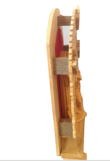 White Wood Lord Sree Krishna Idol With Frame