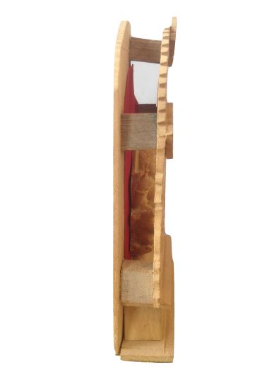 White Wood Goddess Saraswathi Idol With Frame