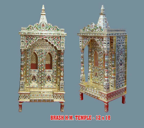 Meenakari Brass Temple With Ganesh Design 45cm X 30cm X 81cm