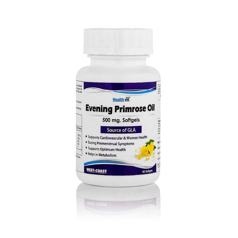 HealthVit Evening Primrose Oil 500mg Softgel, bottle of 60 capsules