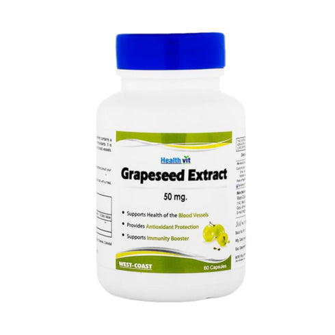 HealthVit Grape Seed 50mg Capsule bottle of 60 capsules