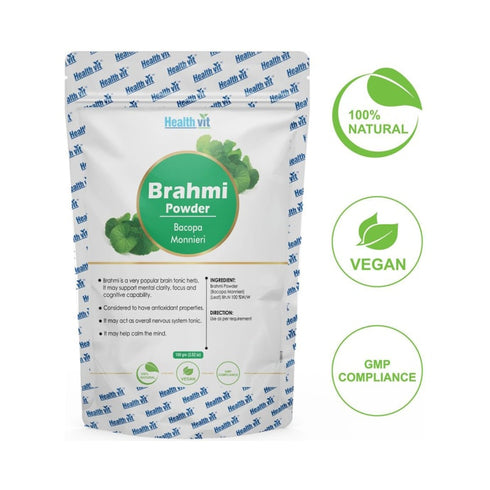 HealthVit Natural Brahmi (Bacopa Monnieril) Powder packet of 100 gm Powder