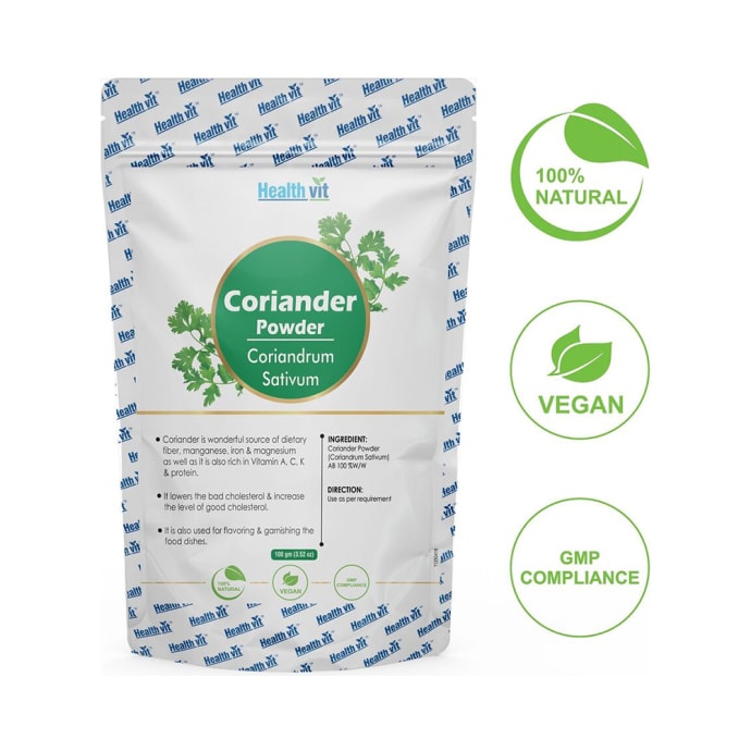 Buy online HealthVit Natural Coriander (Coriandrum Sativum) Powder at