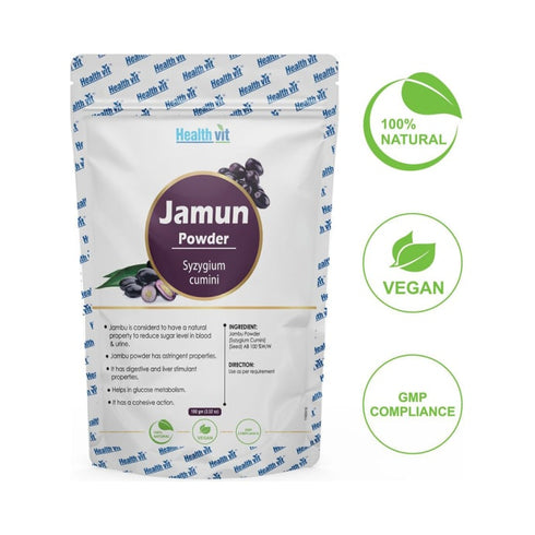 HealthVit Natural Jamun ( Syzygium cumini ) Powder packet of 100 gm Powder X 2