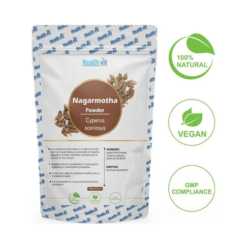 HealthVit Natural Nagarmotha (Cyperus scariosus) (Root) Powder packet of 100 gm Powder X 2