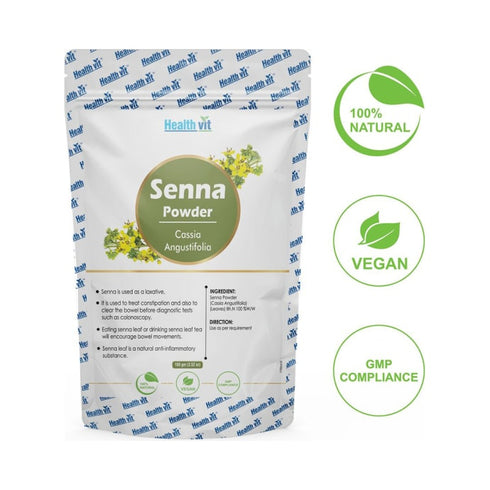 HealthVit Natural Senna (Cassia Angustifolia) Powder,packet of 100 gm Powder X 2