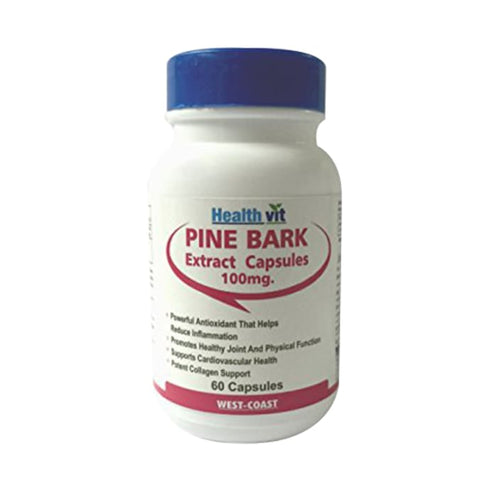 HealthVit Pine Bark 100mg Capsule, bottle of 60 capsules