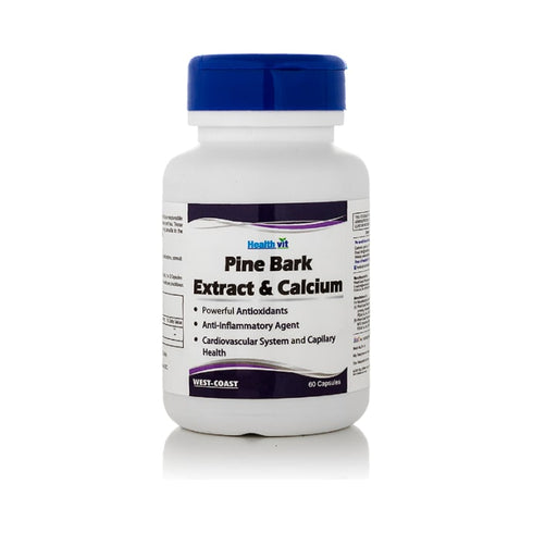 HealthVit Pine Bark Extract & Calcium Capsule, bottle of 60 capsules
