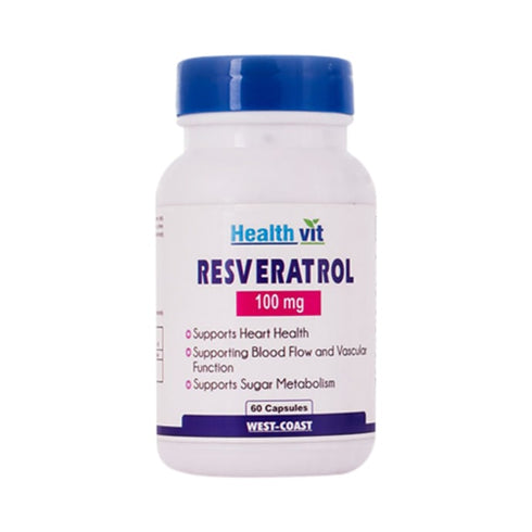 HealthVit Resveratrol 100mg Capsule bottle of 60 capsules