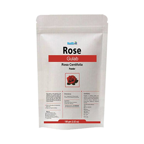 HealthVit Rose Petal Powder,packet of 100 gm Powder