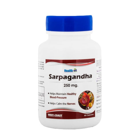 HealthVit Sarpagandha 250mg Capsule bottle of 60 capsules