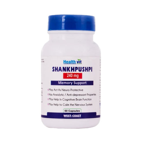 HealthVit Shankhpushpi Pure Extract 240mg Capsule bottle of 60 capsules