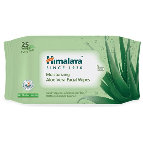 Himalaya Personal Care Moisturizing Aloe Vera Facial Wipes,packet of 25 wipes