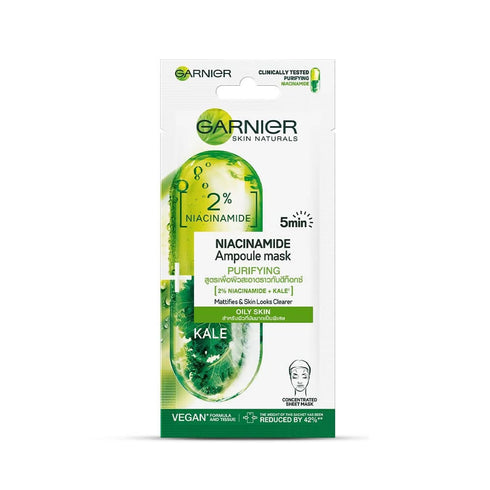 Garnier Niacinamide Serum Ampoule Kale Face Sheet Mask