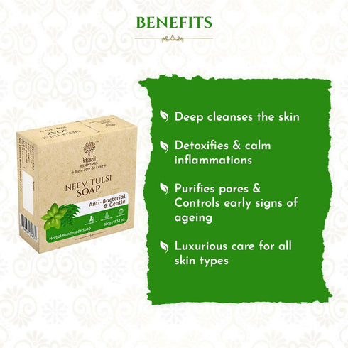Khadi Essentials Neem And Tulsi Handmade Herbal Soap
