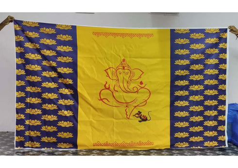 Indian Pooja Backdrop Cloth/Wedding Decor/Ganesha /Pichwai Cow/Pooja decor/Party Events/Decoration/Fabric 3D printing/Kolam Pooja Print