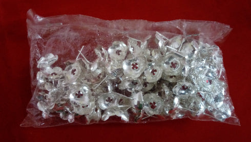 Silver Kundan Flowers Pack Of 108 45g
