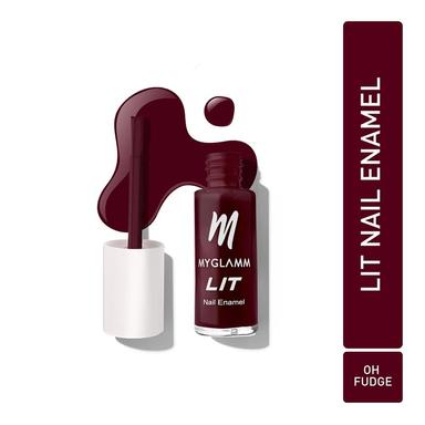 Myglamm LIT Nail Enamel | Oh Fudge | Oxblood Shade 7 ml