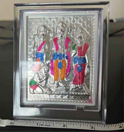 Silver Foil Ram Parivar Picture Frame