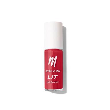 MyGlamm LIT Flawless Texture Nail Enamel | Boi Bye | Red Shade 7 ml