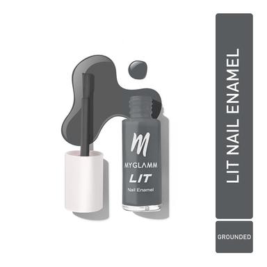 Myglamm LIT Nail Paint | Grounded | Smoky Grey Shade 7 ml