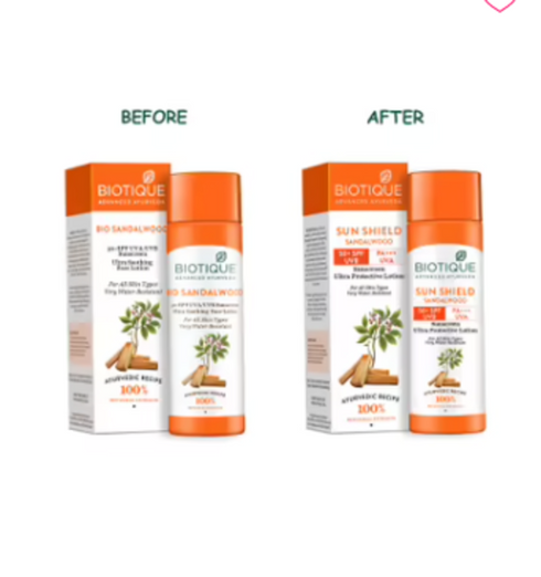 Biotique Sun Shield Sandalwood Ultra Protective Lotion 50+ SPF 120g