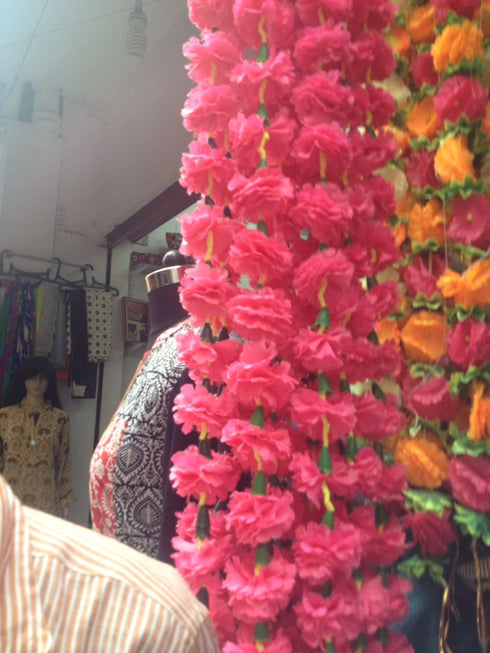 Pink Color Flower Hangings - 10pc /4 Feet Each