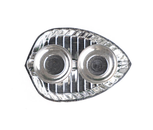 Pure Silver Kumkum And Gandham set in a leaf 25g