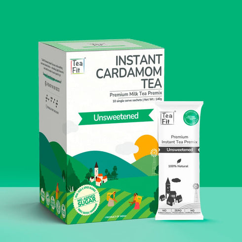 Tea Fit Instant Cardamom Tea Premix | Unsweetened