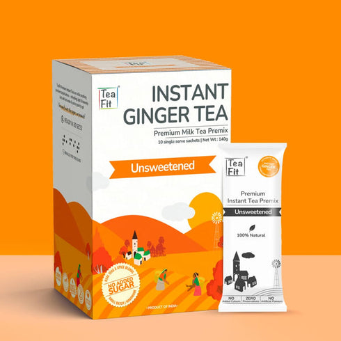 Tea Fit Instant Ginger Tea Premix | Unsweetened