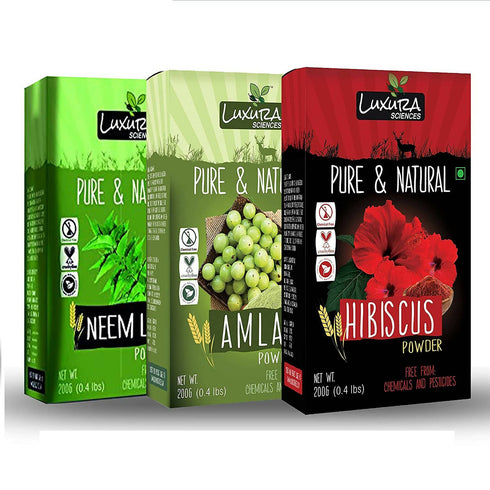 Luxura Sciences Natural Hair Care for Healthy Hair Regular | Neem + Amla + Hibiscus
