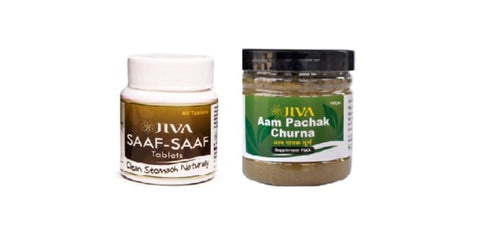 Jiva Saaf-Saaf Tablet-60 with Aam Pachak Churna-100gm packet of 1 Kit X 2
