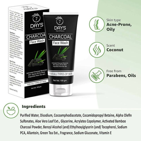 7 Days Activated Charcoal Face Wash