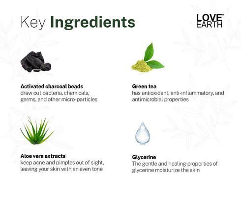 Love Earth Body Wash Jasmine | Green Tea and Charcoal