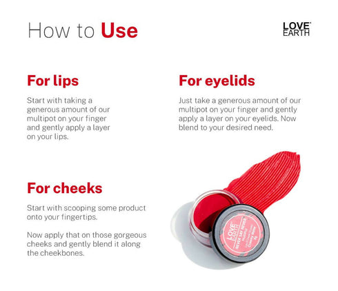 Love Earth Lip Tint and Cheek Tint Multipot Never Say Never