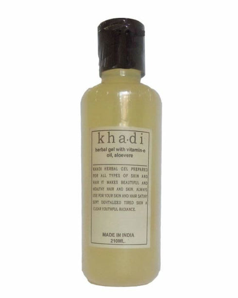 Khadi Herbal Gel with Vitamin-E Oil, Aloevera,bottle of 210 ml Gel