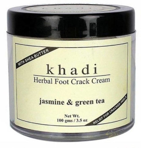 Khadi Herbal Jasmine & Green Tea Foot Crack Cream,jar of 100 gm Cream