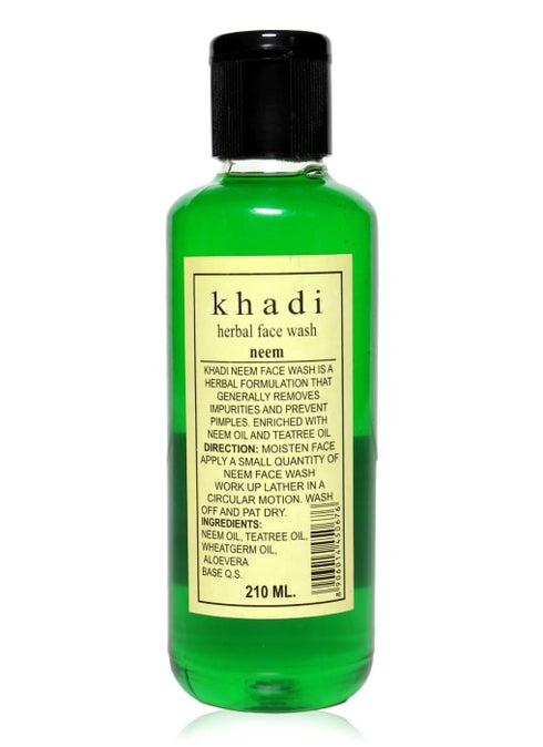 Khadi Herbal Neem Face Wash,bottle of 210 ml Face Wash