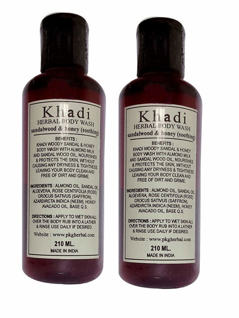 Khadi Herbal Sandalwood & Honey Body Wash 210 ml