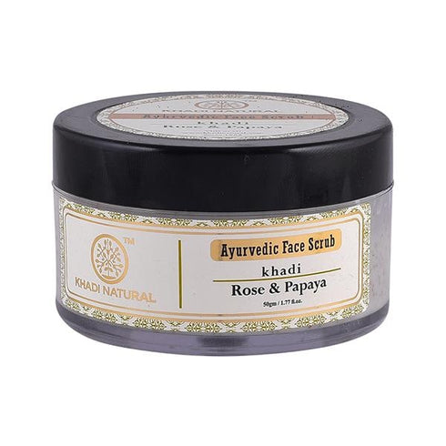 Khadi Natural Rose & Papaya Ayurvedic Face Scrub 50g