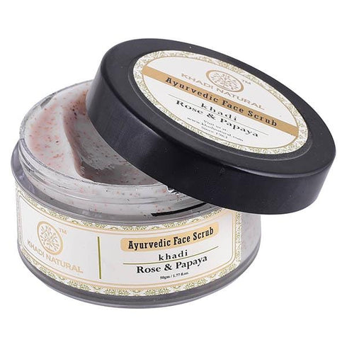 Khadi Natural Rose & Papaya Ayurvedic Face Scrub 50g