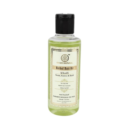 Khadi Naturals Ayurvedic Neem, Teatree & Basil Hair Oil Paraben /Mineral Oil Free