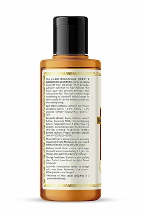 Khadi Organique Natural Shampoo Honey Almond 210ml